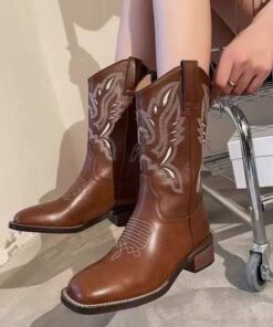 Alternative view of Women's Mid-calf Riding Boots Chunky Heel