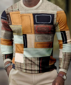 For Men 3D Pullover Casual Tops Long Sleeve T-Shirts