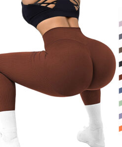 High Waist Seamless Leggings Threaded Knitted Fitness Pants Solid Women's Slimming Sports Yoga Pants Elastic Running Sport Leggings
