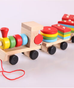 Wooden Train Three-section Tractor Toy Children's Intelligence Puzzle Toys Educational Toys