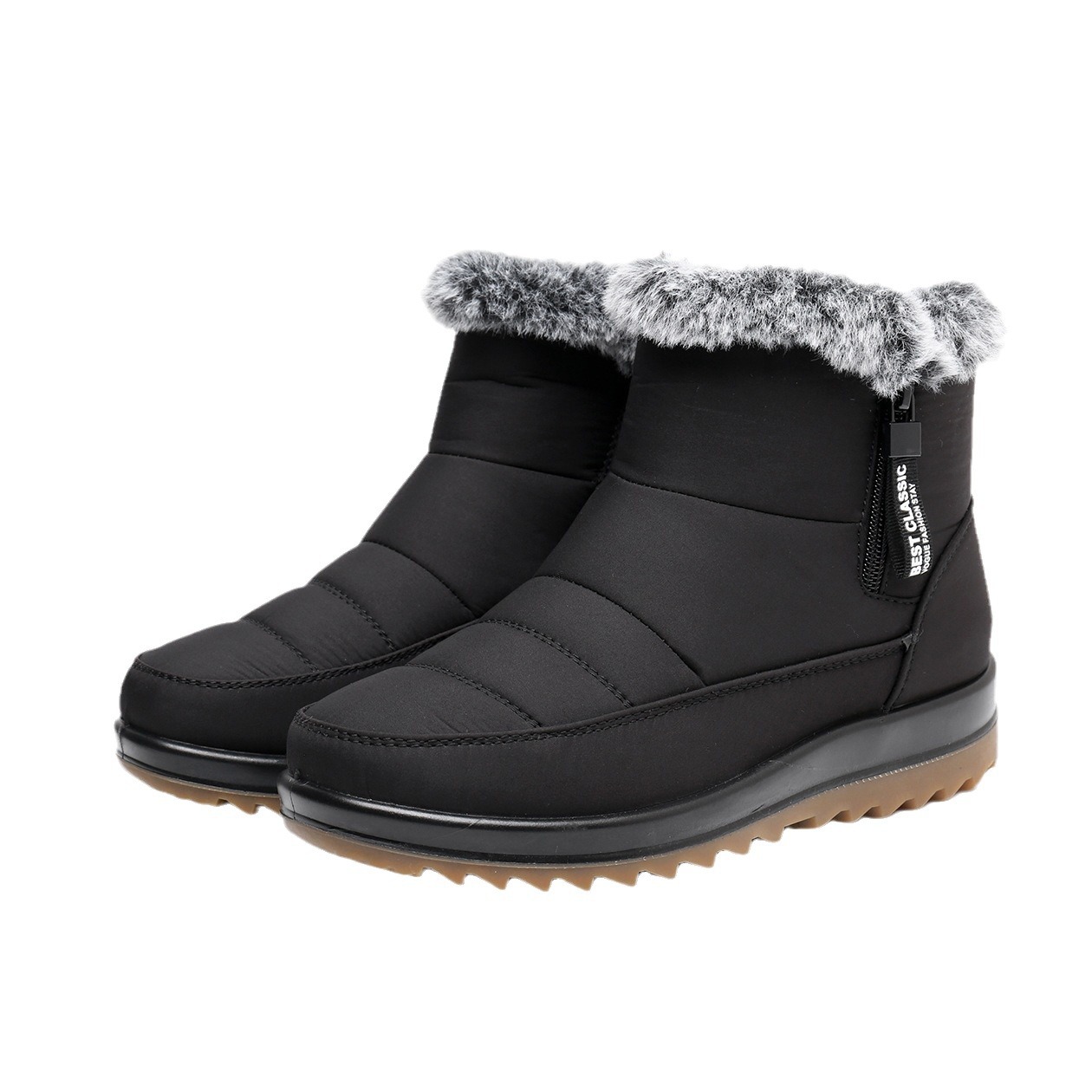 Winter Snow Boot With Side Zipper Fashion Warm Plush Ankle Boots Women's Fleece Short Shoes – Bild 5