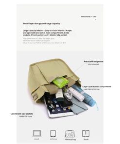 Alternative view of New Unisex Canvas Tote Bag - Large Capacity Eco-Friendly Shopping Bag For Women, Casual & Artsy Khaki Canvas Backpack