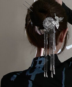 Antique Hairpin Silver Tassel Headdress Jewelry