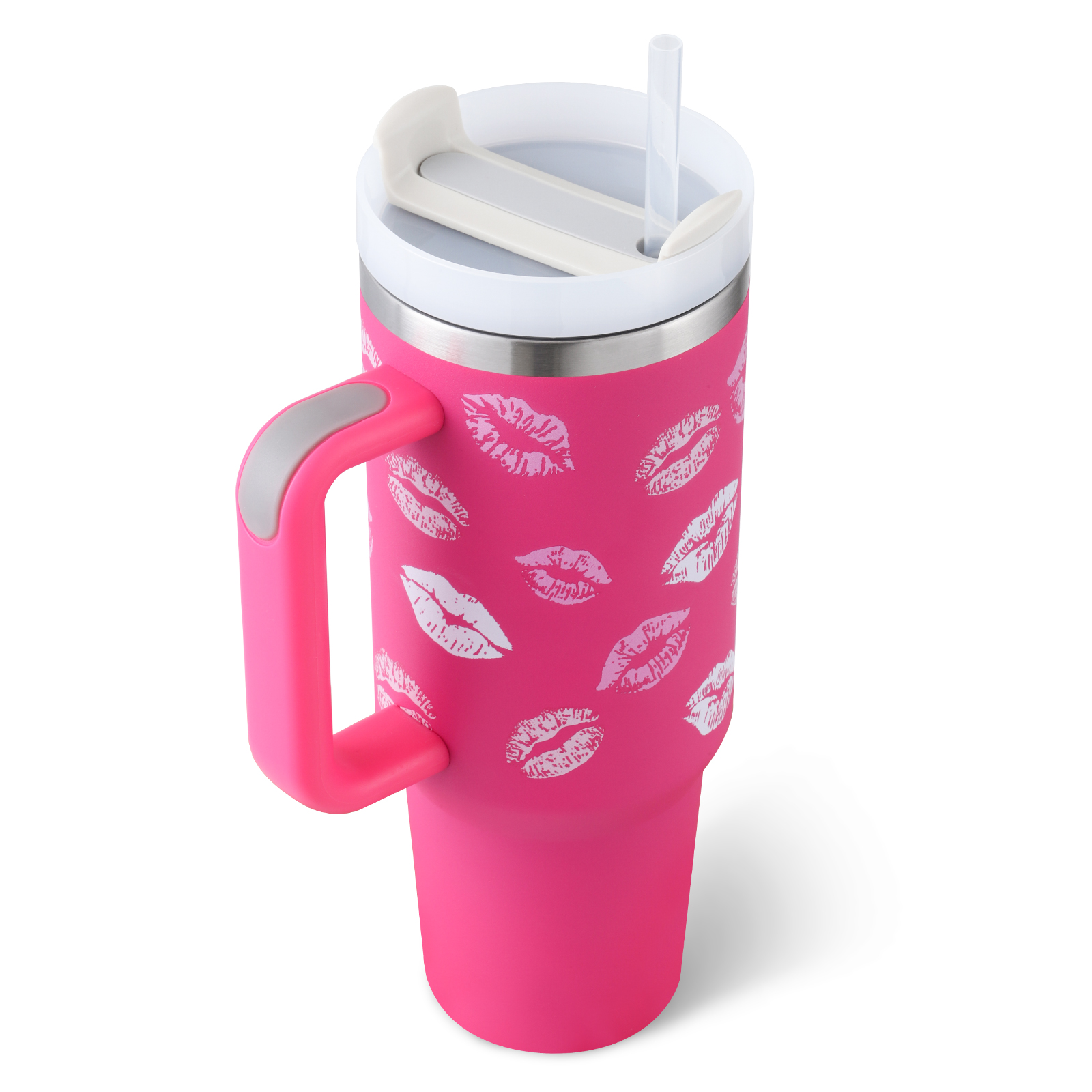 40 Oz Tumbler With Handle Straw Insulated, Stainless Steel Spill Proof Vacuum Coffee Cup Tumbler With Lid Tapered Mug Gifts For Valentine Lover Suitable For Car Gym Office Travel – Bild 10