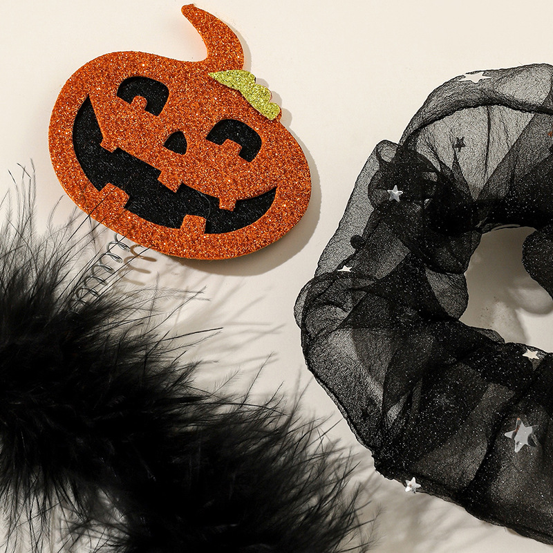 Halloween Pumpkin Head Fluffy Hair Band - Image 2