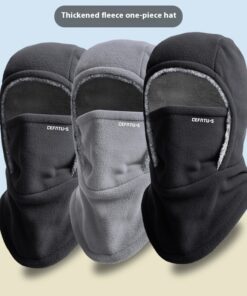 Winter Fleece Hooded Scarf Windproof Cold-proof Warm Face Mask Outdoor Thermal Head Cover Hat