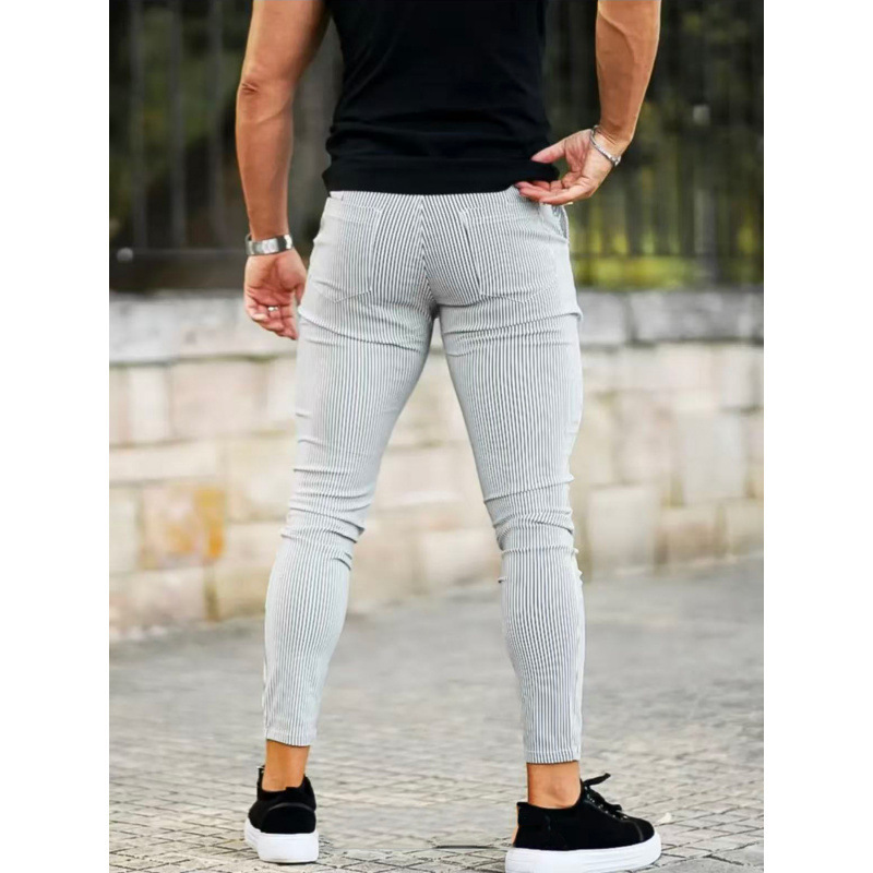 Men's Slim-fit Striped Casual Versatile Trousers - Image 3