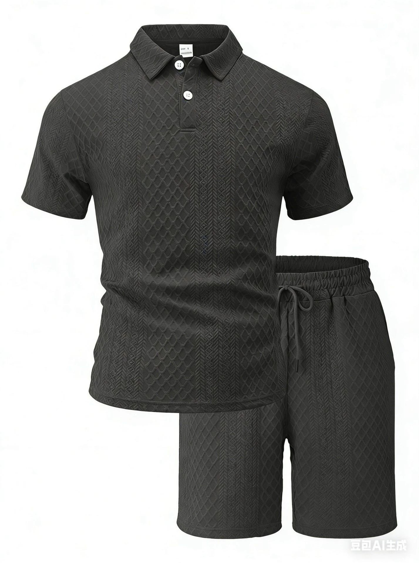 Men's Summer Jacquard Polo Set, Thin Lapel Short Sleeve Casual Sports Two Piece Outfit, Cross-border New Arrival - Image 9
