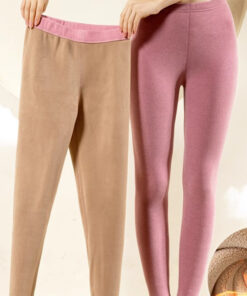 Alternative view of Warm Cashmere Leggings Winter Solid Slim Pants Fashion Trousers For Women Clothing