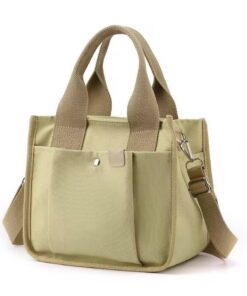 New Unisex Canvas Tote Bag - Large Capacity Eco-Friendly Shopping Bag For Women, Casual & Artsy Khaki Canvas Backpack