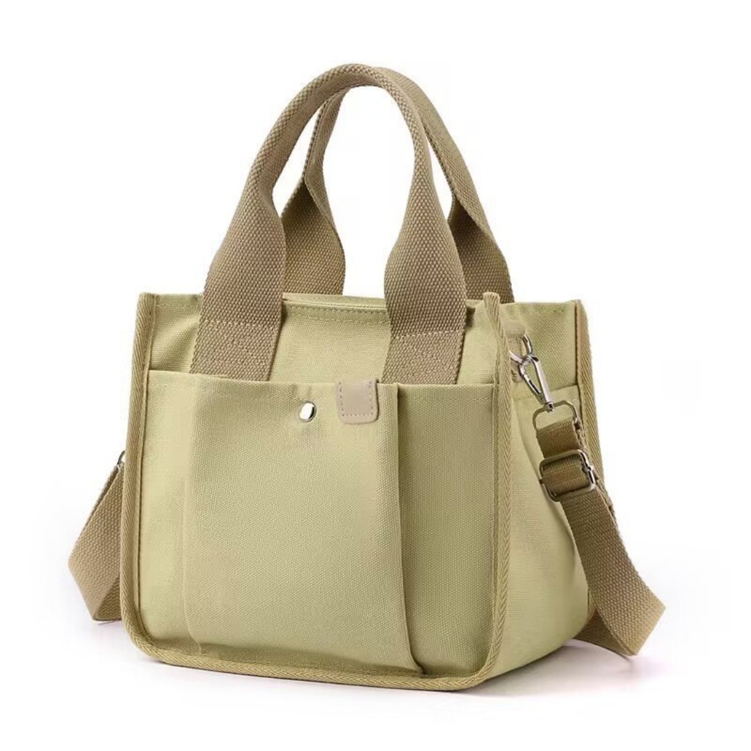New Unisex Canvas Tote Bag - Large Capacity Eco-Friendly Shopping Bag For Women, Casual & Artsy Khaki Canvas Backpack