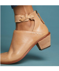 Alternative view of Women Cut Out Booties Buckle Strap Back Zipper Leather Ankle Casual Boots Female Shoes Calzado Mujer