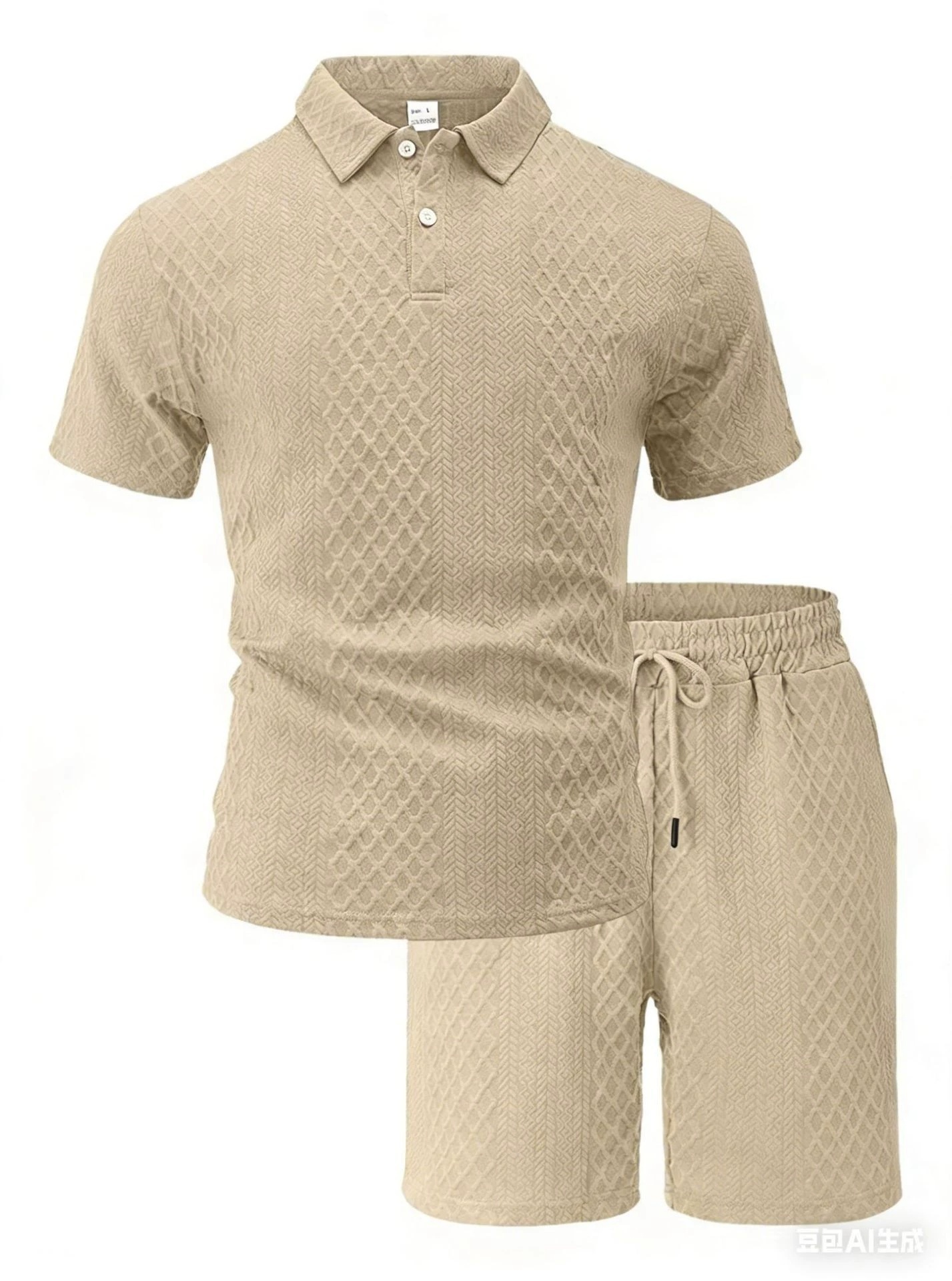 Men's Summer Jacquard Polo Set, Thin Lapel Short Sleeve Casual Sports Two Piece Outfit, Cross-border New Arrival - Image 7