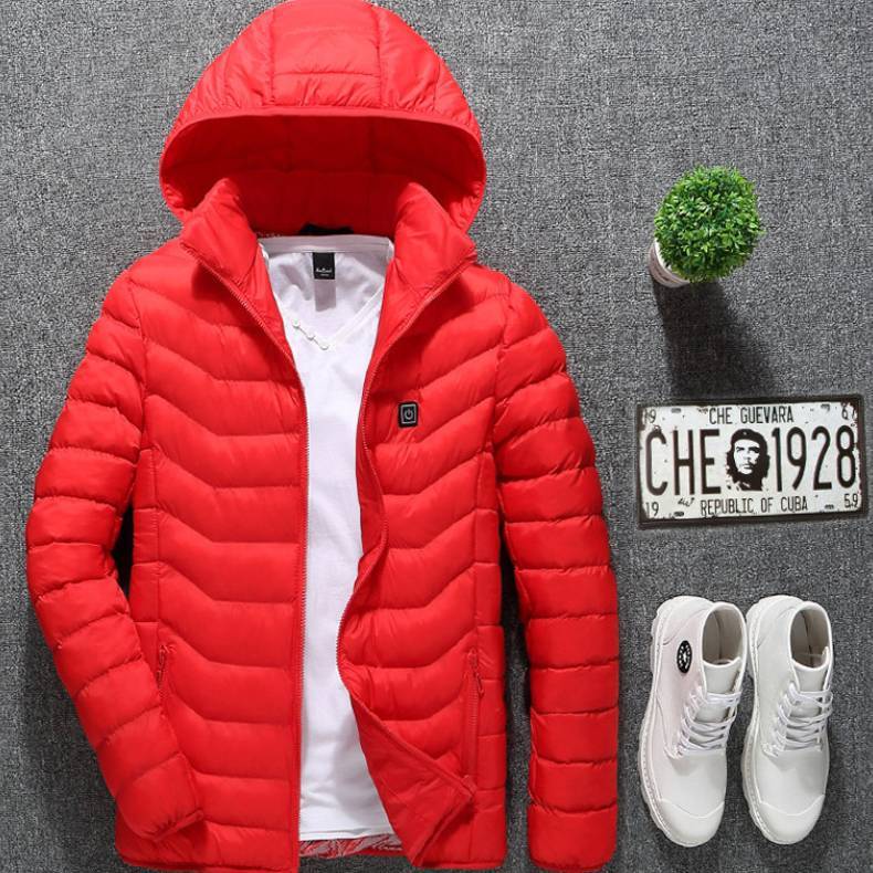 Winter Heated Jacket USB Electric Cotton Coat Zip-up Heater Thermal Clothing Heating Vest For Men - Image 7