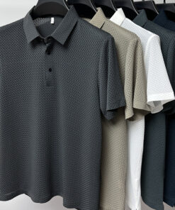 Mesh Ice Silk Short Sleeve T-shirt Mens Clothing