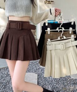 Corduroy Half Women's Autumn A-line Half Skirt Pleated Skirt