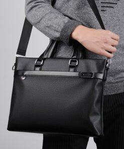 Large Capacity Business Handbag Men's Soft Leather Briefcase