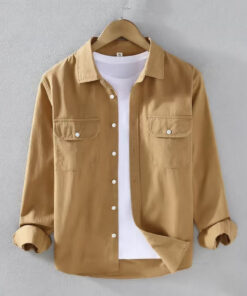 Alternative view of Solid-color Work Shirt For Men Autumn Japanese-style Trendy