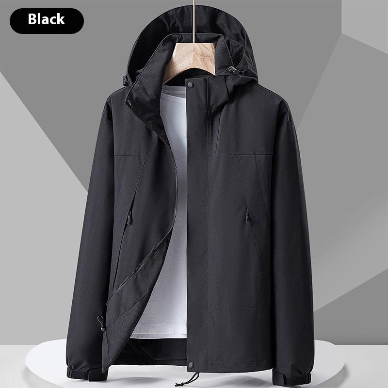 Hooded Windbreaker Unisex Fashion Colorblock Zip-up Jacket With Pockets Waterproof Outwear For Women Men Clothing – Bild 7