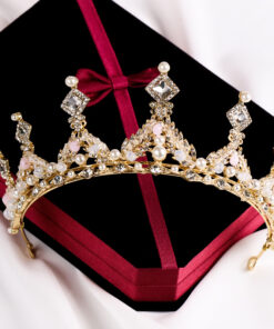 Alloy Pearl Diamond Bridal Crown Jewelry