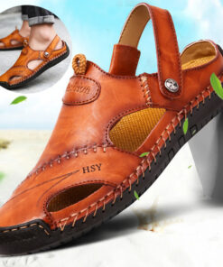 Men's Closed Toe Sandals Summer Adjustable Slides Slippers Fashion Beach Shoes