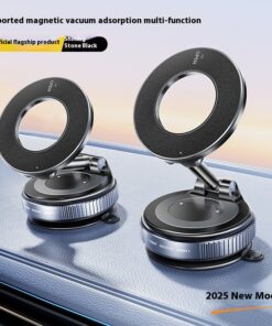 Alternative view of Magnetic Phone Holder With Vacuum Suction Foldable Adjustable Car Mount Magnetic Bracket Suction Nonslip For Busy Commuters
