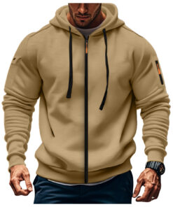 Cross-border Spring And Autumn Men's Sweatshirt Hoodie Zipper Multi-pocket Embroidered Pest Cardigan Sports Casual Sweatshirt