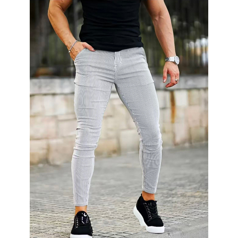 Men's Slim-fit Striped Casual Versatile Trousers - Image 2