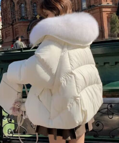 Alternative view of Down Cotton-padded Jacket Women's Short Fur Collar Thickened Coat Winter Clothing