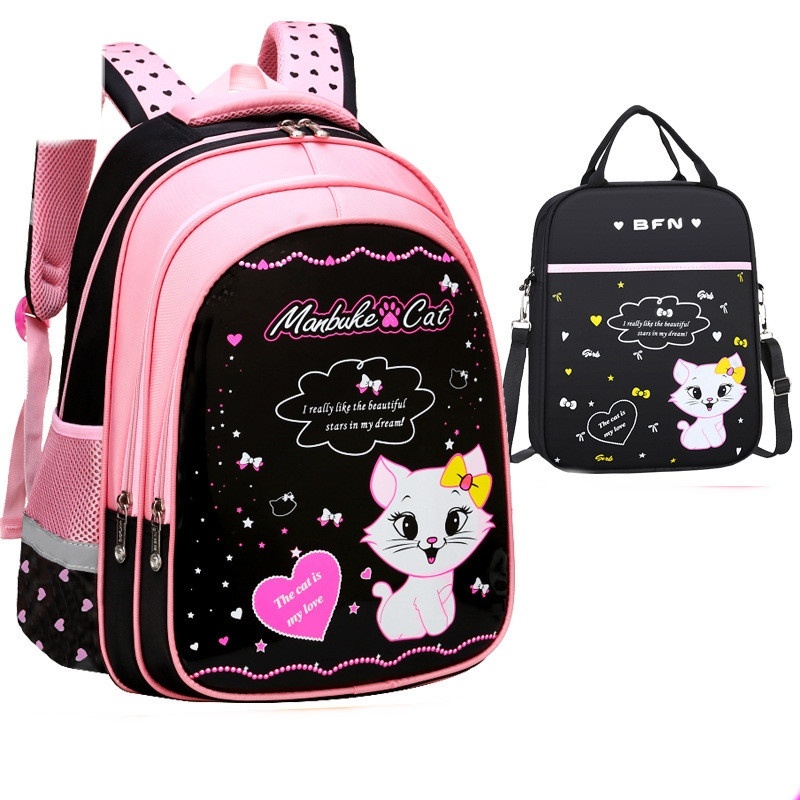 Kids School Cute Cat Print Backpack - Image 6
