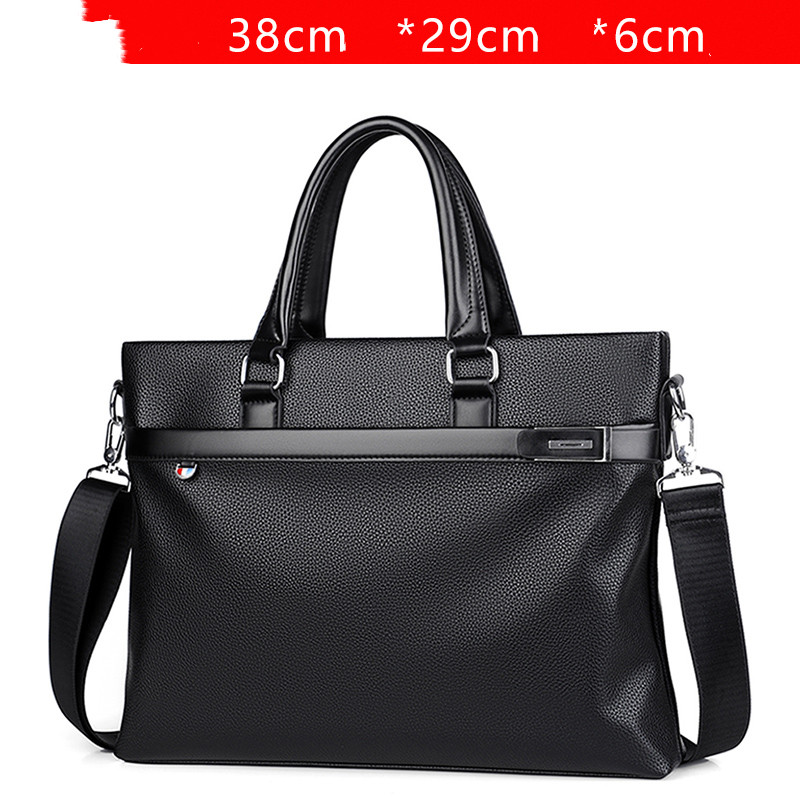 Large Capacity Business Handbag Men's Soft Leather Briefcase – Bild 6