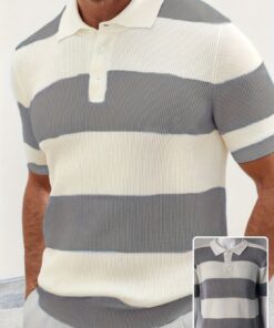 Alternative view of Mens Clothing Summer Fashion Lapel Sweater Short Sleeve Men Clothing Men Wears