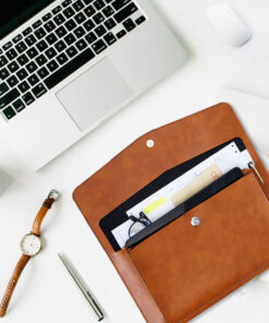 Alternative view of A4 File Bag Contains Large Capacity Double-layer Leather Protective Sleeve