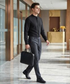 Alternative view of Jiachuan Cross-Border Specializes In Men's Shirts, Stand-Collar Stretchable Non-Iron Shirts, Men's Long-Sleeved Business Casual Shirts, Amazon's Best-Selling Items