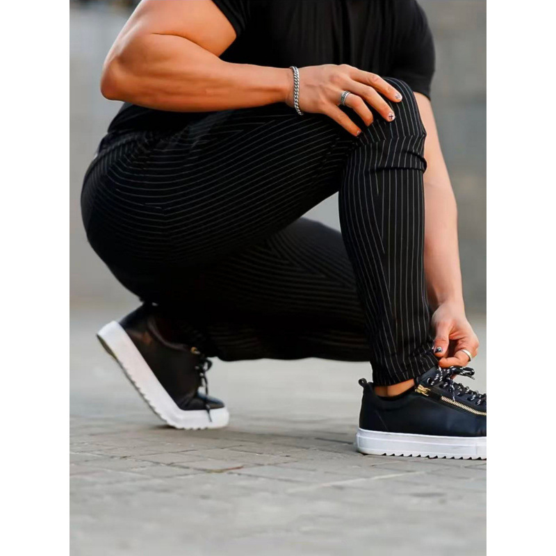 Men's Slim-fit Striped Casual Versatile Trousers - Image 5