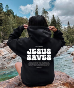 Alternative view of Jesus Saves Hoodie Bible Verses Appear Church Sweater