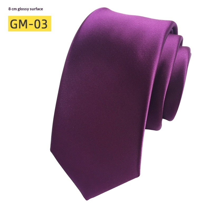 Men's Classic Solid-color Satin Tie - Image 8