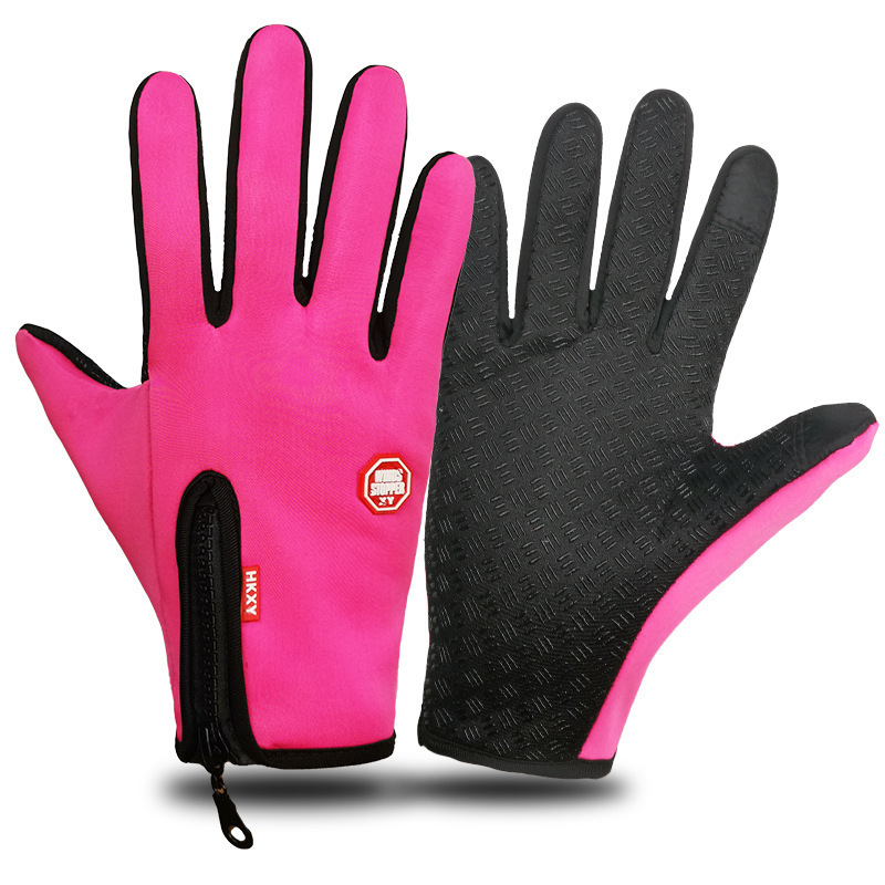 Full Finger Touch Screen Zipper Ski Gloves - Image 4