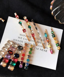 Girls' Color Crystal Hair Clips With Simple Temperament