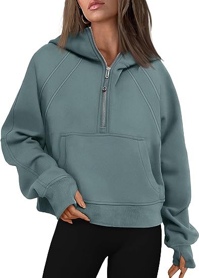Zipper Hoodies Sweatshirts With Pocket Loose Sport Tops Long Sleeve Pullover Sweaters Winter Fall Outfits Women Clothing – Bild 4