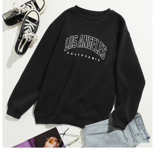 Letter Print Crew Neck Pullover Sweatshirt - Image 6