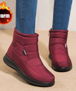 Ankle Boots For Women Non-slip Waterproof Snow Boots Flat Heels Warm Shoes