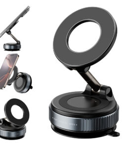 360 Degree Adjustable Magnetic Phone Holder - Vacuum Base & Foldable Design