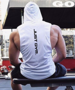 Fitness Vest Men Hooded Loose Clothes