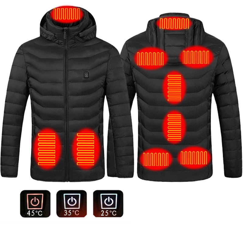 Winter Heated Jacket USB Electric Cotton Coat Zip-up Heater Thermal Clothing Heating Vest For Men - Image 4