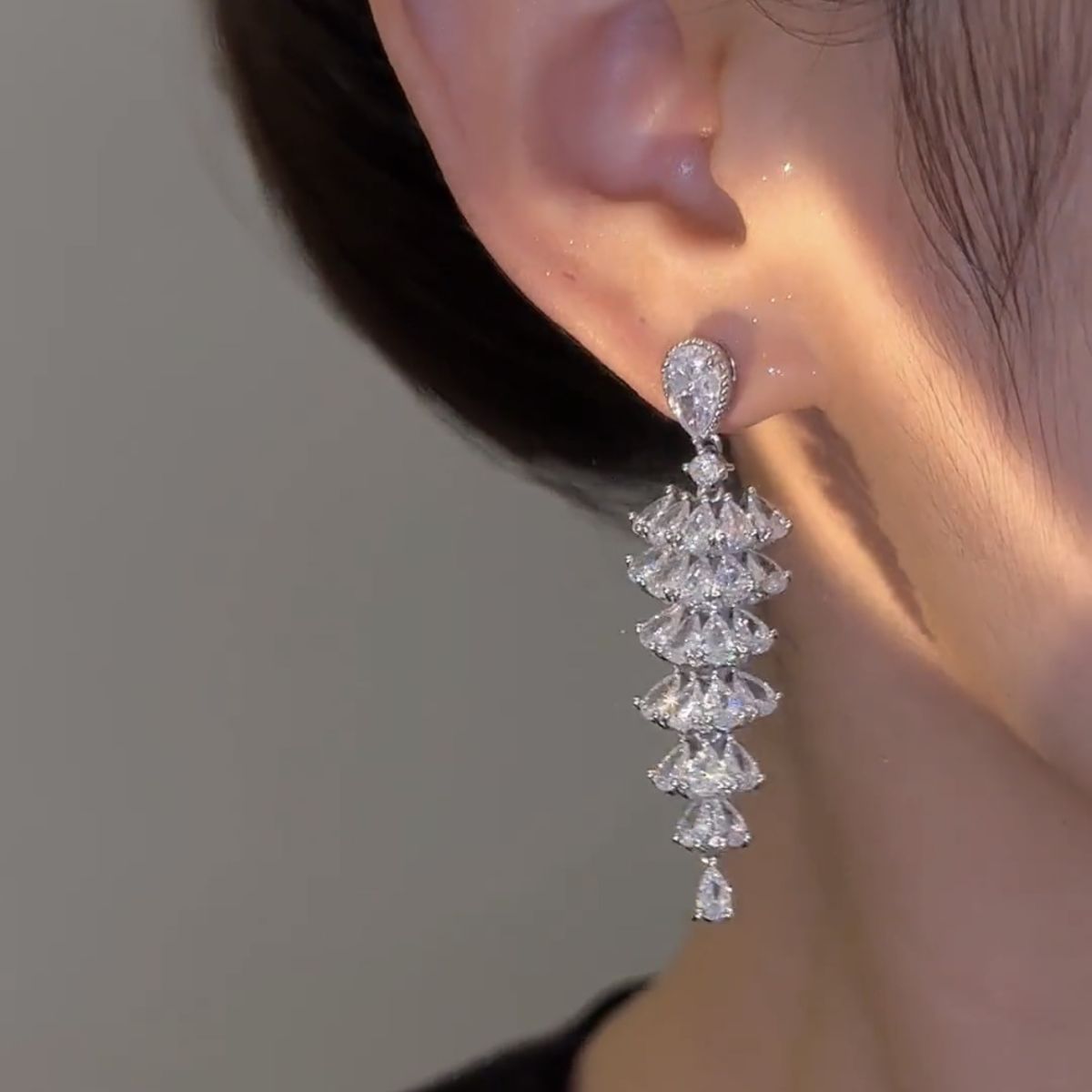 Sparkling Zircon Christmas Tree Drop Earrings For Women Trendy Xmas Tree Plant Dangle Earrings New Year Festival Party Jewelry – Bild 5