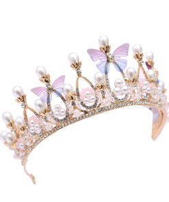 Crown Butterfly Princess Crown Hair Accessories Headband Children's Headdress With Diamonds
