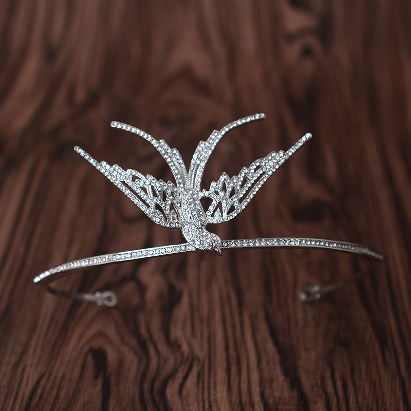 Simple Rhinestone Silver Headband Crown - Image 3