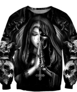 Alternative view of Halloween Skull Anime 3D Sweatshirt