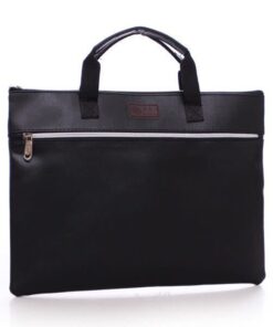 Simple 7 Pairs Of Zipper Portable Briefcase Leather